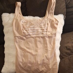 Elegant Cream Chemise with Lace Detail